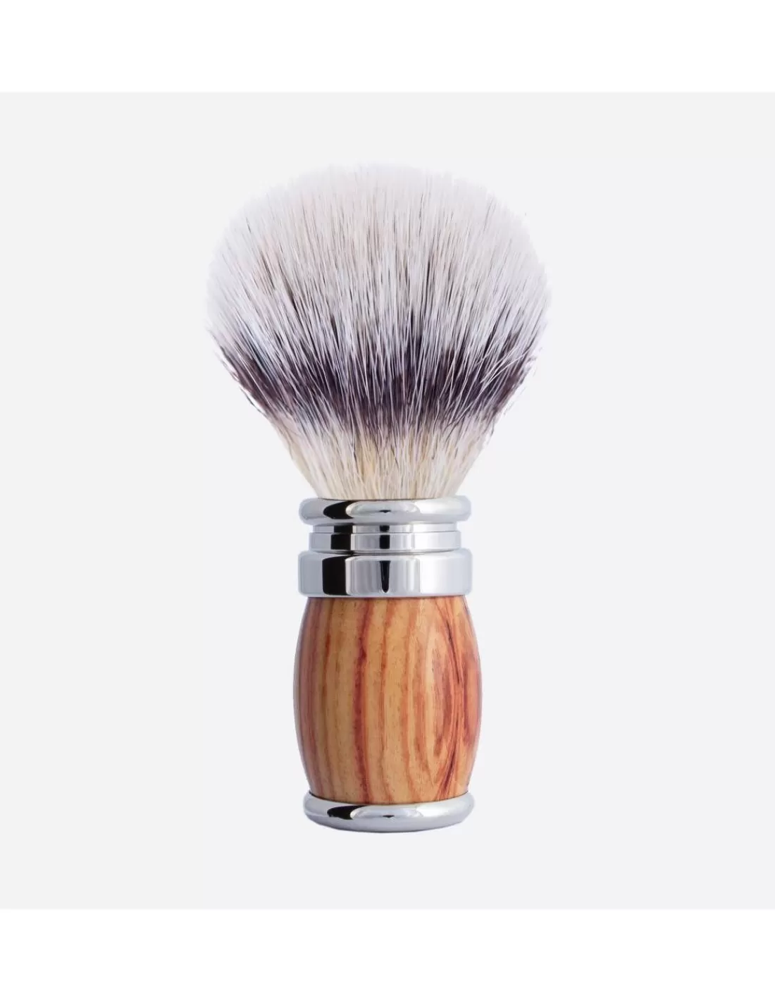 Best Blaireau Fibre "Blanc Haute Montagne" Bois De Rose Et Finition Chrome - Joris Blaireaux De Rasage Fibres