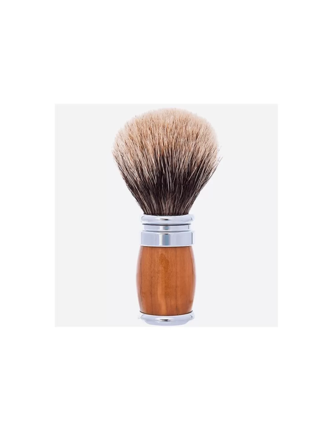 Online Blaireau Joris Bois D'Olivier Et Chrome - Gris Europeen Blaireaux De Rasage Naturels