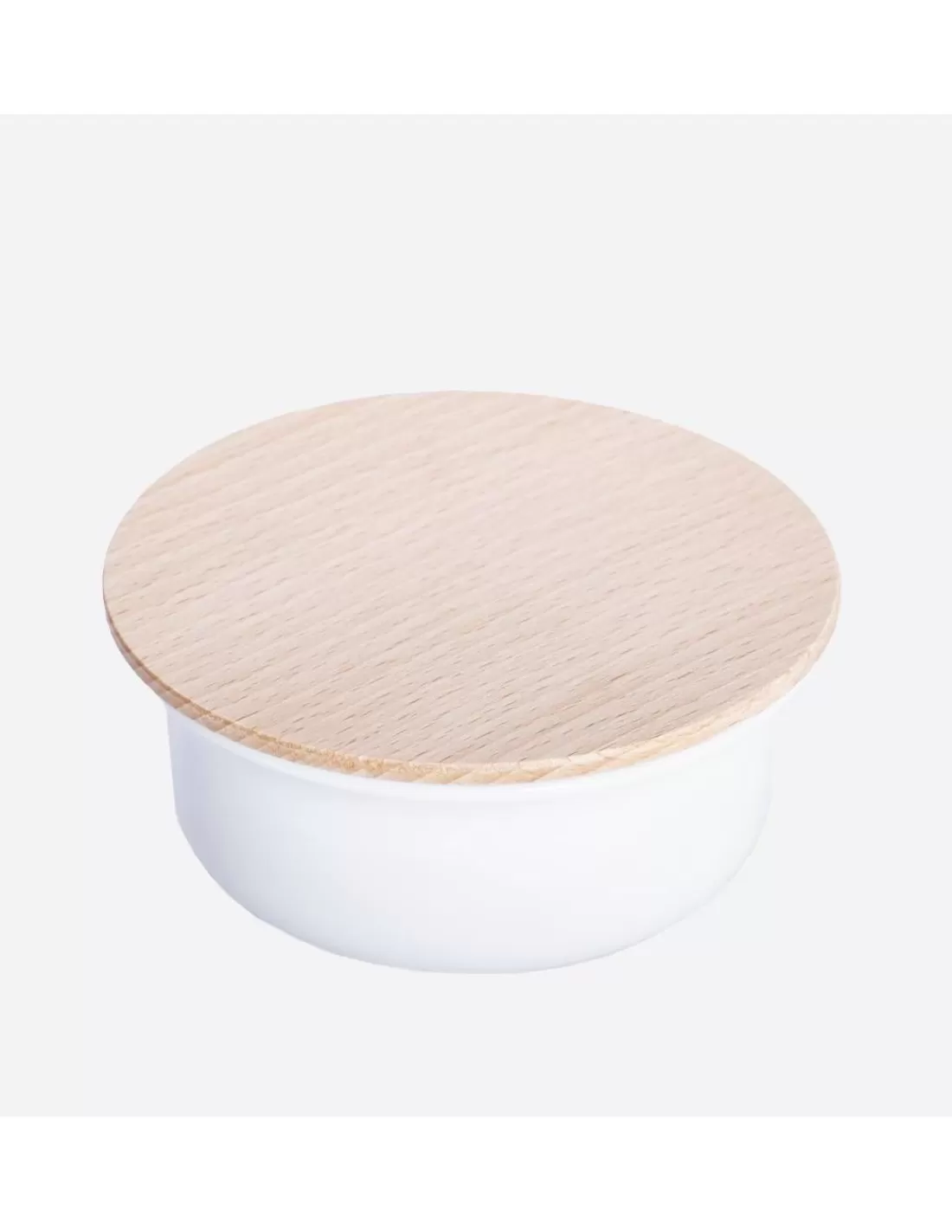 Cheap Savon Et Bol A Barbe En Porcelaine Et Couvercle En Hetre Blanc Préparation Au Rasage